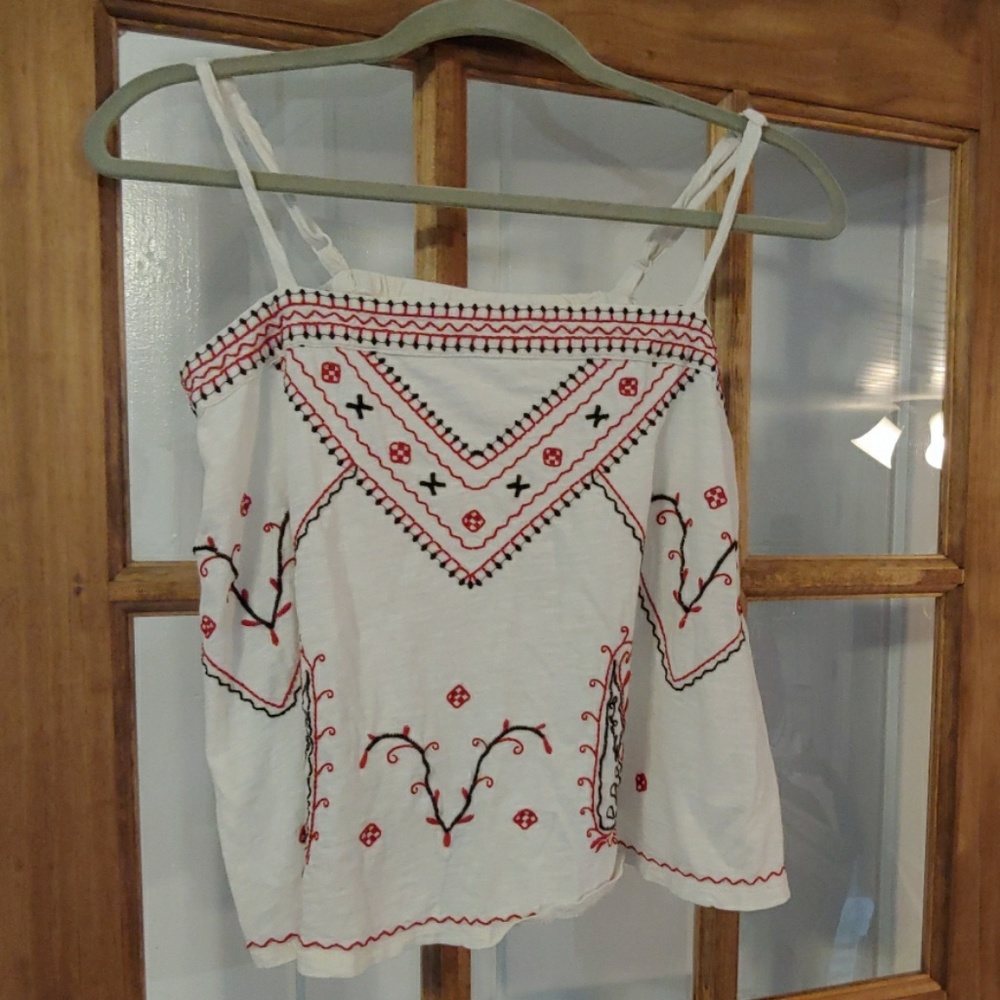 Maurices boho spaghetti strap embroidered crop BOG